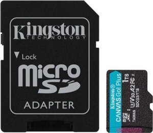 Карта памяти microSDXC UHS-I U3 Kingston Canvas Go Plus 1024 ГБ, 170 МБ/с, Class 10, SDCG3/1TB, 1 шт., переходник SD