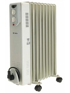 Обогреватель масляный радиатор Delta D05-9 электрический напольный бытовой для помещений дома дачи