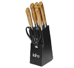 Набор кухонных ножей на подставке LARA LR05-56 и ножницы