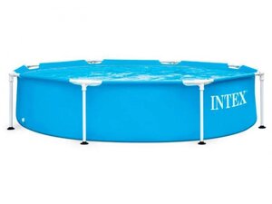 Детский круглый каркасный бассейн Intex Metal Frame 244х51cm 28205 сборный уличный для детей дачи