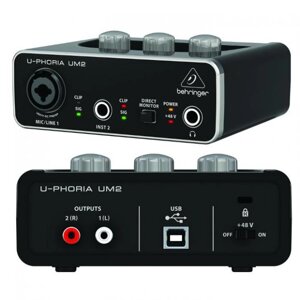 Аудиоинтерфейс Behringer U-PHORIA UM2 внешняя звуковая карта USB аудиокарта