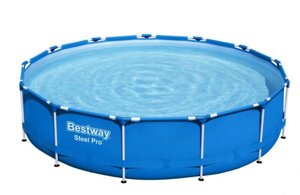 Большой глубокий каркасный бассейн с фильтрующим насосом Bestway Steel Pro Max 5612E 396x84 сборный фильтром