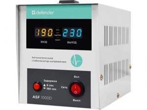 Автоматический однофазный стабилизатор напряжения Defender ASF 1000D для дачи дома газового котла 220 вольт