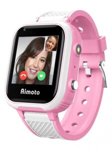 Наручные смарт детские умные часы-телефон Aimoto Pro Indigo 4G розовые электронные для девочек