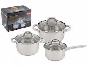 Набор кухонной посуды из нержавеющей стали Mallony Mediano-Set-6 981056 для индукционных плит