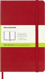 Блокнот Moleskine Classic, 208стр, без разлиновки, твердая обложка, красный [qp052f2]