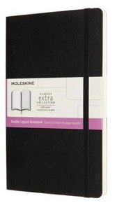 Блокнот Moleskine Classic Soft Double, 192стр, линейка/без разлиновки, мягкая обложка, черный [nb313sbk]