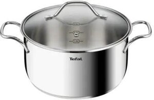 Кастрюля Tefal Intuition B8644674, 5л, с крышкой, серебристый [2100125815]