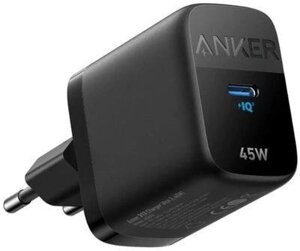 Сетевое зарядное устройство ANKER 313, USB type-C, 45Вт, 3A, черный [a2643g11]