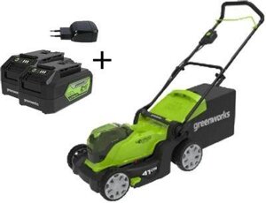 Газонокосилка аккумуляторная GREENWORKS G24X2LM41, 41см, 4Ач, с ЗУ [2512607ud]