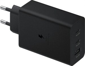 Сетевое зарядное устройство Samsung EP-T6530N, USB + 2xUSB type-C, 3A, черный [ep-t6530nbegru]