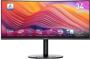 34" Монитор MSI Modern MD342CQP, 3440x1440, VA, 120Гц, 2хHDMI, 1хDP, 1хType-С, изогнутый, черный [9s6-3pc59h-031]