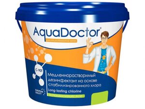 Медленнорастворимый хлор AquaDoctor 1kg AQ15971 хлорные таблетки для очистки бассейна