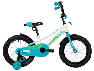 Детский велосипед для девочек с приставными колесами NOVATRACK 163VALIANT. WT22 белый