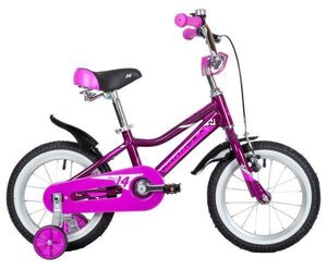 Детский велосипед для девочек с приставными колесами NOVATRACK 145ANOVARA. VL22 фиолетовый