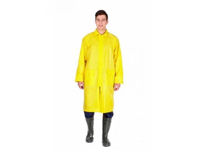 Плащ дождевик на кнопках с капюшоном Садко р. XL желтый ПВХ влагозащитный дождевой для рыбалки взрослых от компании 2255 by - онлайн гипермаркет - фото 1