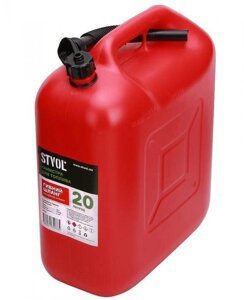 Пластиковая канистра для ГСМ бензина топлива 20 литров STVOL SKP20 красная с носиком