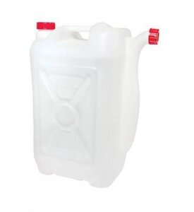 Пластиковая пищевая канистра АЛЬТЕРНАТИВА М051 со сливом 28 литров с носиком для воды вина