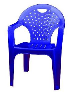 Пластиковое кресло садовое для дачи АЛЬТЕРНАТИВА М2611 стул для кафе синий