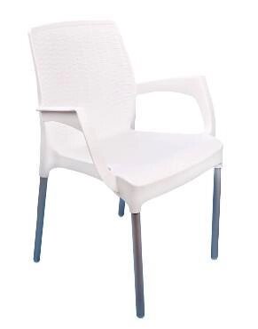 Пластиковое кресло садовое для дачи АЛЬТЕРНАТИВА М6325 стул для кафе белый от компании 2255 by - онлайн гипермаркет - фото 1
