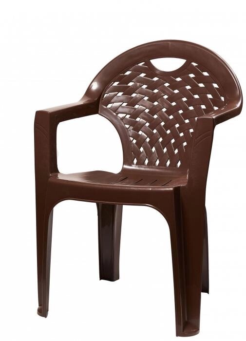 Пластиковое кресло садовое для дачи АЛЬТЕРНАТИВА М8020 стул для кафе коричневый от компании 2255 by - онлайн гипермаркет - фото 1