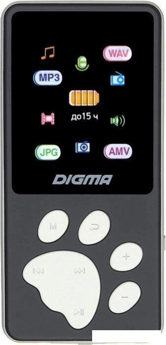 Плеер MP3 Digma S4 8GB (черный/серый) от компании 2255 by - онлайн гипермаркет - фото 1