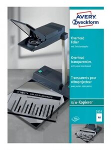 Пленка Avery Zweckform 3555, A4, для лазерной печати, 100л, прозрачный