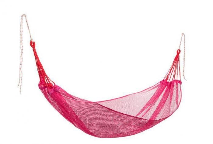 Плетеный гамак-сетка подвесной туристический для дачи ECOS 9337 розовый от компании 2255 by - онлайн гипермаркет - фото 1