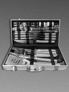 Подарочный набор для гриля барбекю шашлыка мастера мангала жарки мяса в кейсе Аксессуары подарок мужчине