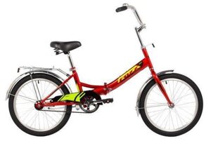 Подростковый велосипед для девочки подростка 12 лет складной FOXX 20SF. SHIFT. RD4 красный с ножным тормозом
