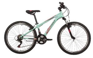 Подростковый велосипед для девочки подростка 24 дюйма NOVATRACK 24SHV. ACTION. 12BL23 бирюзовый скоростной