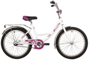 Подростковый велосипед для девочки подростка ребенка 5-6-7-8-9 лет NOVATRACK 203URBAN. WT22 20 дюймов белый