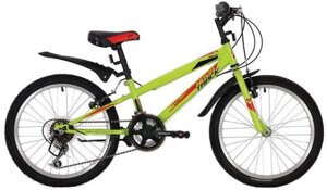 Подростковый велосипед горный для мальчика подростка 7-8-9 лет NOVATRACK 20SH12V. RACER. GN20 20 дюймов зеленый