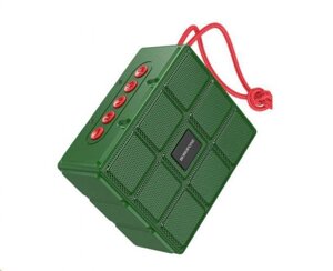 Портативная маленькая беспроводная bluetooth колонка BOROFONE BR16 зеленый мини музыкальная блютуз акустика