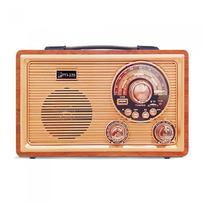 Портативный радиоприемник БЗРП РП-335 мощный аналоговый аккумуляторный FM приемник в ретро стиле радио от компании 2255 by - онлайн гипермаркет - фото 1