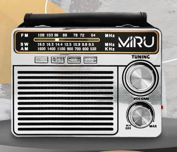 Портативный радиоприемник MIRU BS57 мощный аналоговый аккумуляторный FM приемник ретро радио на батарейках от компании 2255 by - онлайн гипермаркет - фото 1