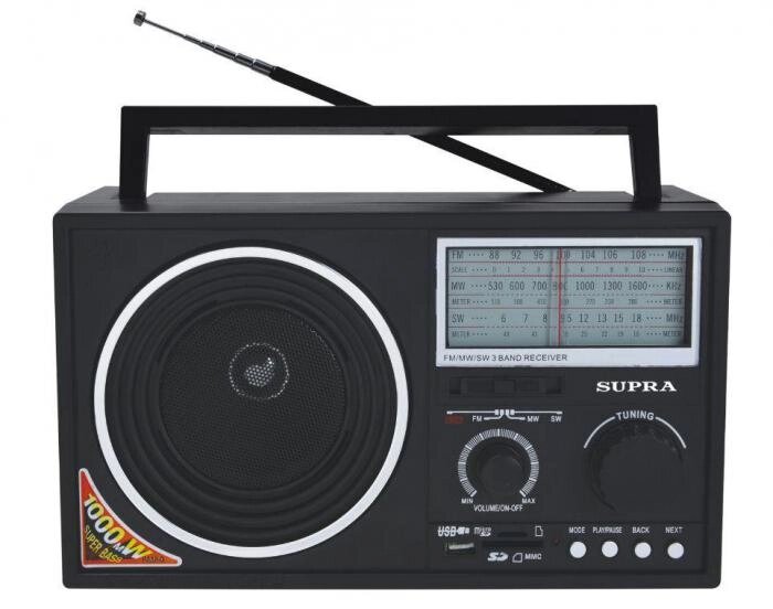 Портативный радиоприемник SUPRA BB25 мощный аналоговый FM приемник радио на батарейках от компании 2255 by - онлайн гипермаркет - фото 1