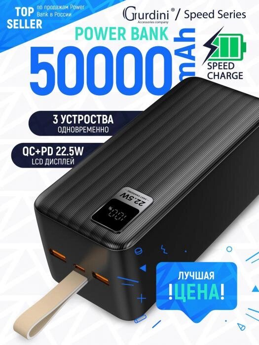 Power bank 50000 mah пауэрбанк для телефона Iphone портативный внешний аккумулятор с быстрой зарядкой от компании 2255 by - онлайн гипермаркет - фото 1