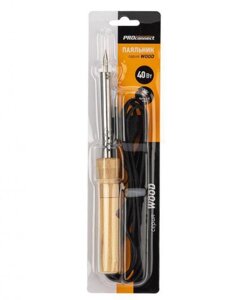 Proconnect (12-0176-4) паяльник пд 220в 65вт деревянная ручка (блистер)