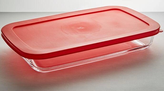 Прямоугольная стеклянная форма ЗАБАВА РК-0048/2 для запекания в духовке с крышкой 2,5л из жаропрочного стекла от компании 2255 by - онлайн гипермаркет - фото 1