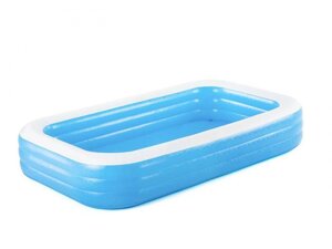 Прямоугольный надувной бассейн детский мини маленький для малышей купания детей BestWay 305x183x56cm 54009