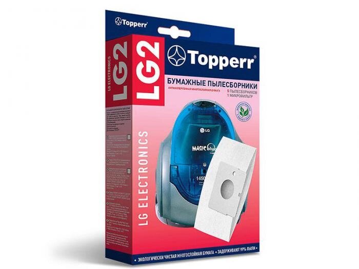 Пылесборники бумажные Topperr LG 2 5шт + 1 микрофильтр для LG от компании 2255 by - онлайн гипермаркет - фото 1