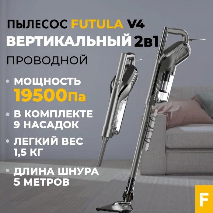 Пылесос Futula Vacuum Cleaner V4 (серый) от компании 2255 by - онлайн гипермаркет - фото 1