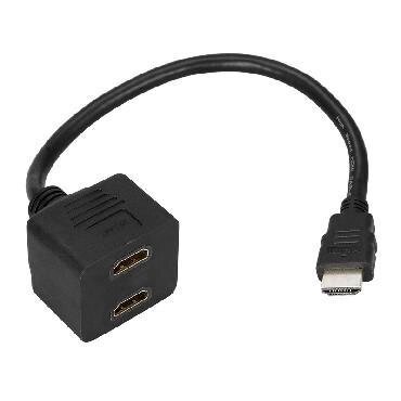 REXANT (17-6832) Переходник штекер HDMI - 2 гнезда HDMI, провод черный от компании 2255 by - онлайн гипермаркет - фото 1