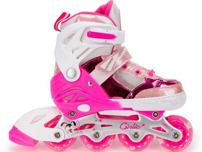 Роликовые коньки Sxride YXSKB05 р. 31-34 розовые детские ролики раздвижные спортивные для девочек от компании 2255 by - онлайн гипермаркет - фото 1