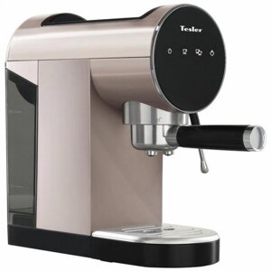 Рожковая кофемашина эспрессо бойлерная ручная кофеварка с капучинатором Tesler ECM-260 Sand Grey
