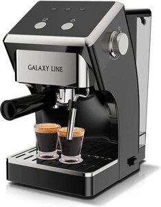Рожковая кофеварка бойлерная эспрессо ручная с капучинатором GALAXY LINE GL 0756 черная
