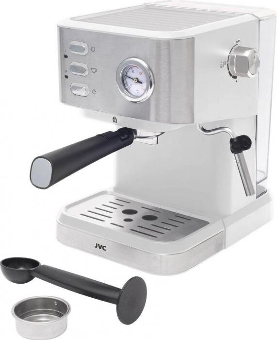 Рожковая кофеварка электрическая Кофемашина эспрессо для дома JVC JK-CF33 белая от компании 2255 by - онлайн гипермаркет - фото 1