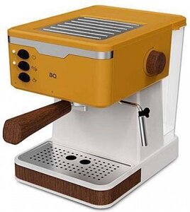 Рожковая кофеварка эспрессо бойлерная ручная с капучинатором BQ CM2006 желтая