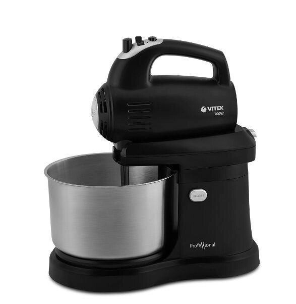 Ручной миксер с чашей погружной кухонный электрический мощный для теста VITEK VT-1415 BK черный от компании 2255 by - онлайн гипермаркет - фото 1